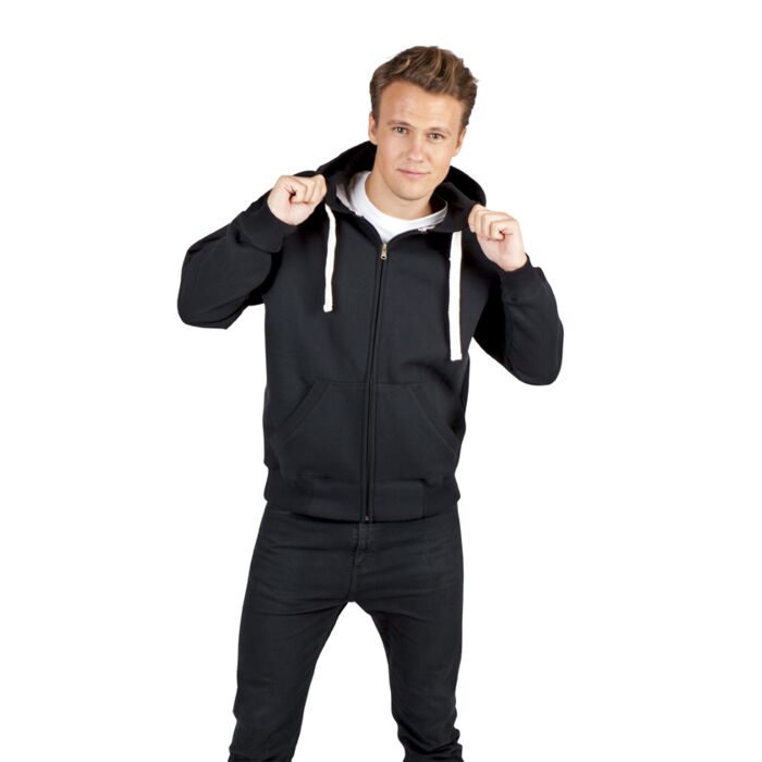 F909HZ Men's Brushed Heavy Zip Fleece Hoodie Thumbnail