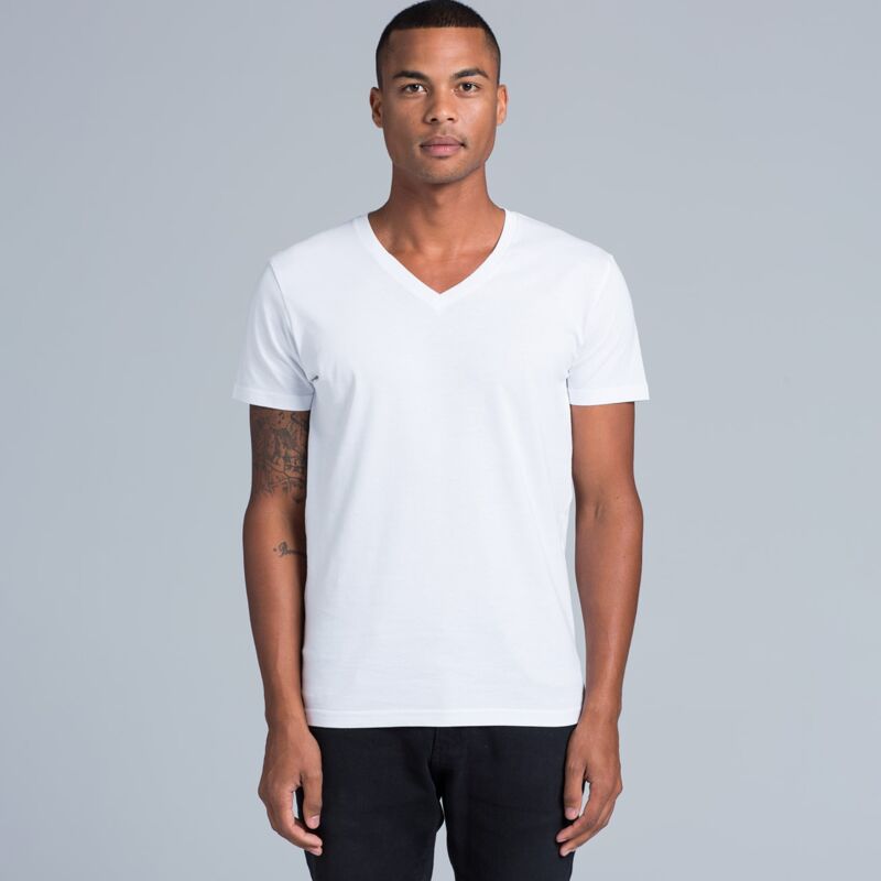 SALE | 5003 Men's Tarmac V Neck Tee - White Thumbnail