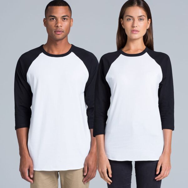 SALE | 5012 Men's Raglan Tee - Grey Marle/Burgundy Thumbnail
