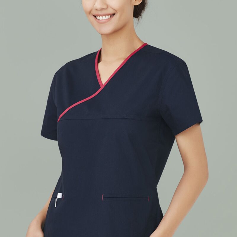 H10722  Women's Contrast Scrub Top Thumbnail