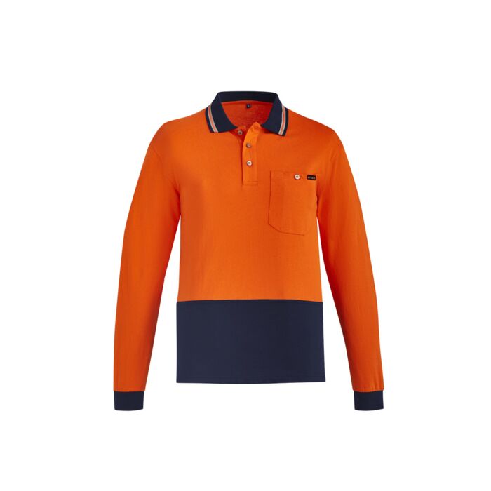 ZH430 Men's Hi Vis Cotton Long Sleeve Polo Thumbnail