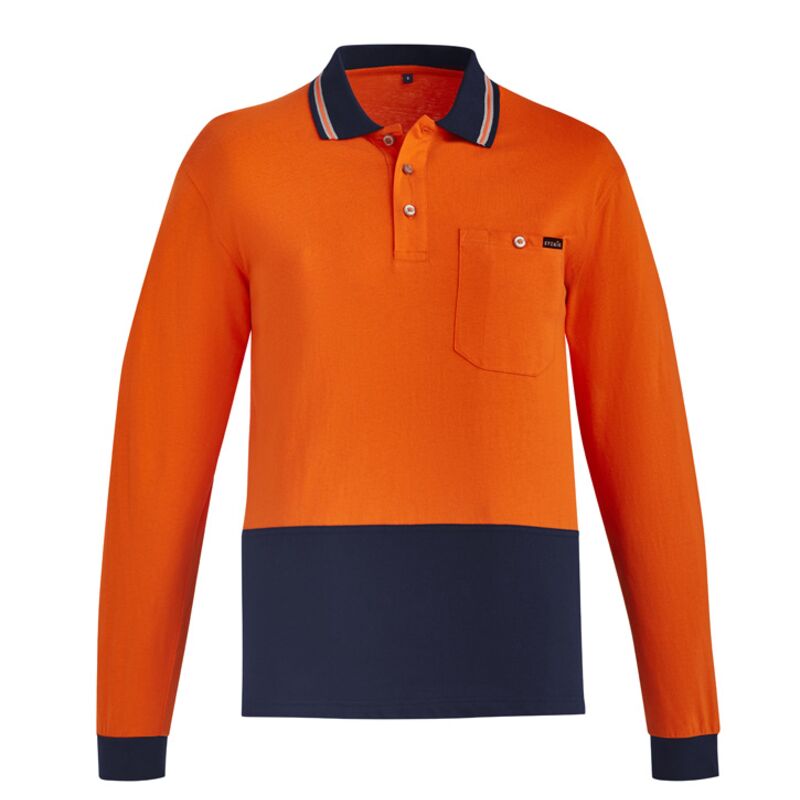 ZH430 Men's Hi Vis Cotton Long Sleeve Polo Thumbnail