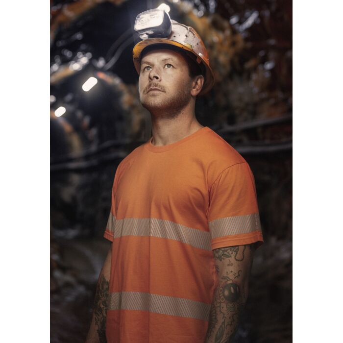 ZH510 Men's Hi Vis Segmented Tape Cotton Tee Shirt Thumbnail