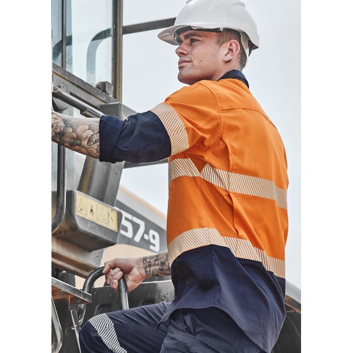 ZW229 Men's Rugged Cooling Hi Vis Segmented Tape Long Sleeve Shirt Thumbnail