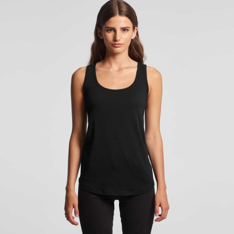SALE | 4045 Womens Yes Racerback Singlet - White Thumbnail